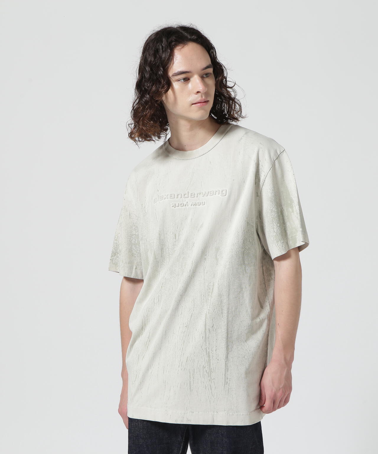 alexanderwang/アレキサンダーワン/PLASTER DYED S/S T EMBOSS LOGO/ロゴTシャツ