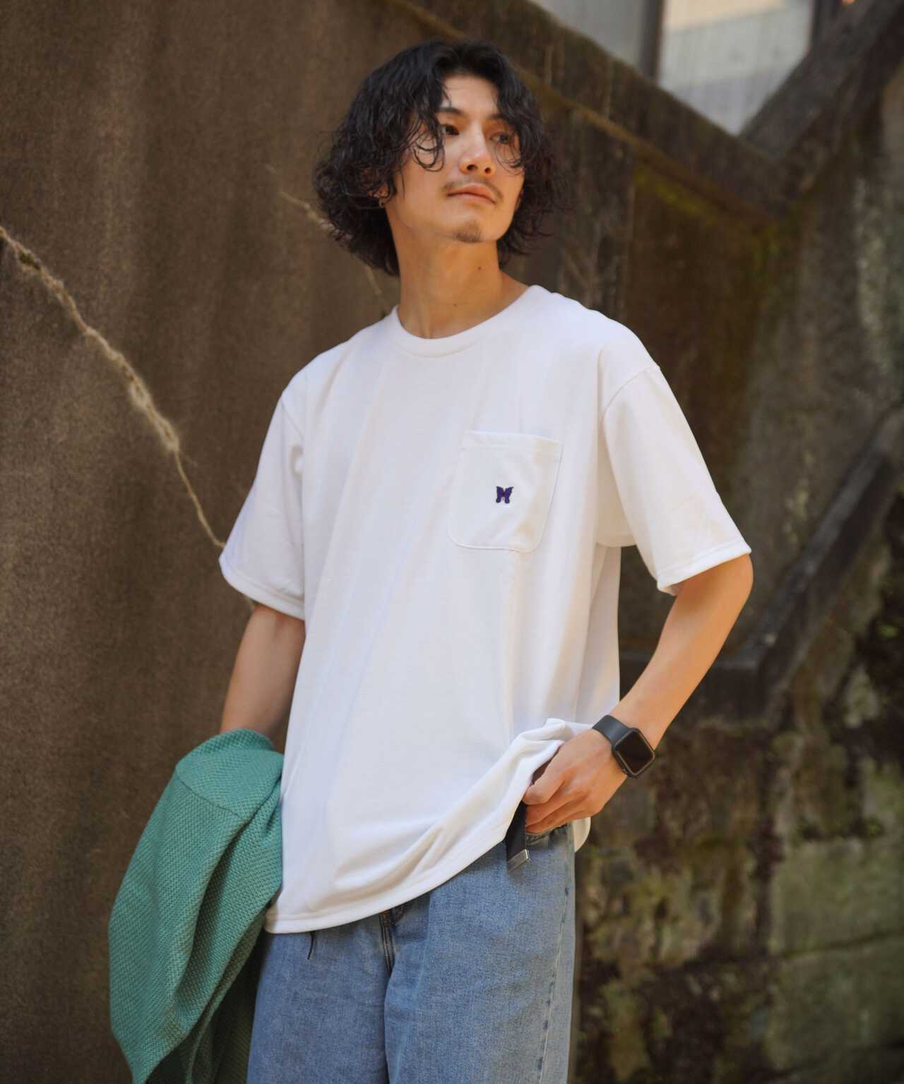 新色正規販売店 Needles◇22AW/LQ521/TRACK CREW NECK SHIRT-Poly Jq