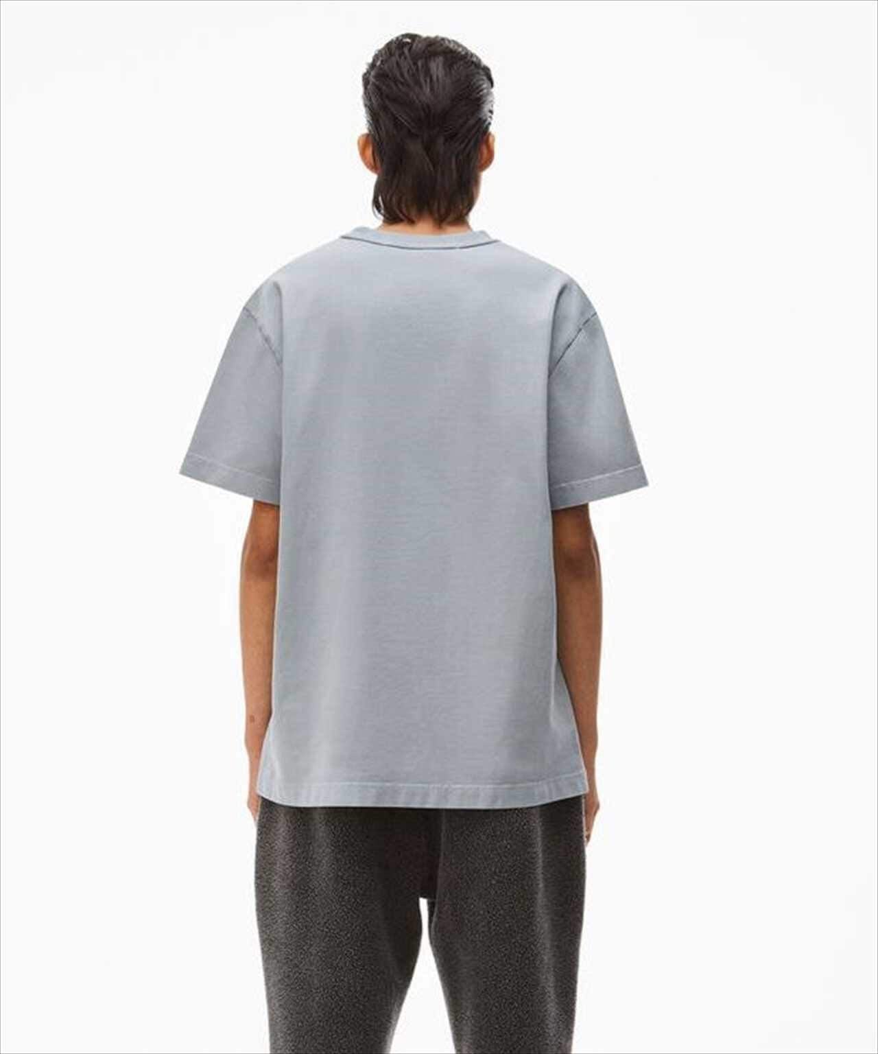 alexander wangコットンジャージパフロゴ Tシャツ　ユニセックス　白袖丈22cm