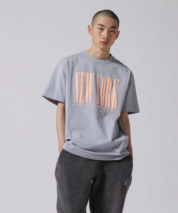 alexanderwang/アレキサンダーワン/SHORT SLEEVE TEE WHIT NY PUFF GRAPHIC/ロゴTシャツ