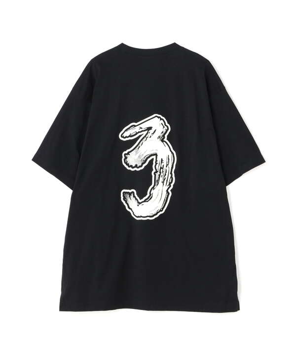 54センチ袖丈Y-3 ワイスリー LOGO PRINT CREW NECK TEE ロゴプリント クルーネック 半袖Tシャツ カットソー パープル