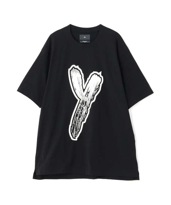 Y-3 ワイスリー LOGO PRINT CREW NECK TEE ロゴプリント クルーネック 半袖Tシャツ カットソー パープル