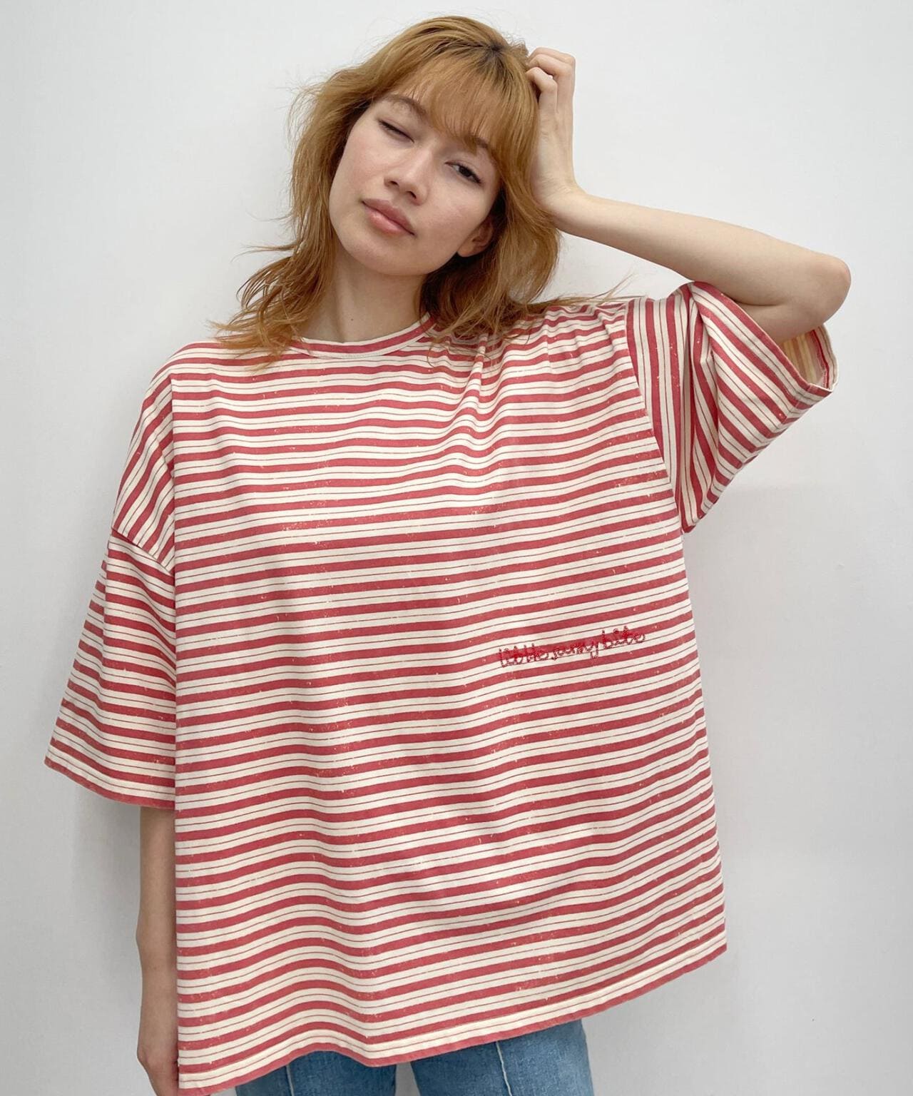 LittleSunnyBite/リトルサニーバイト/Stripe big tee/ビックTシャツ