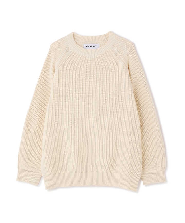 WHITELAND/ホワイトランド/RIB CREWNECK SWEATER/リブクルーネックセーター