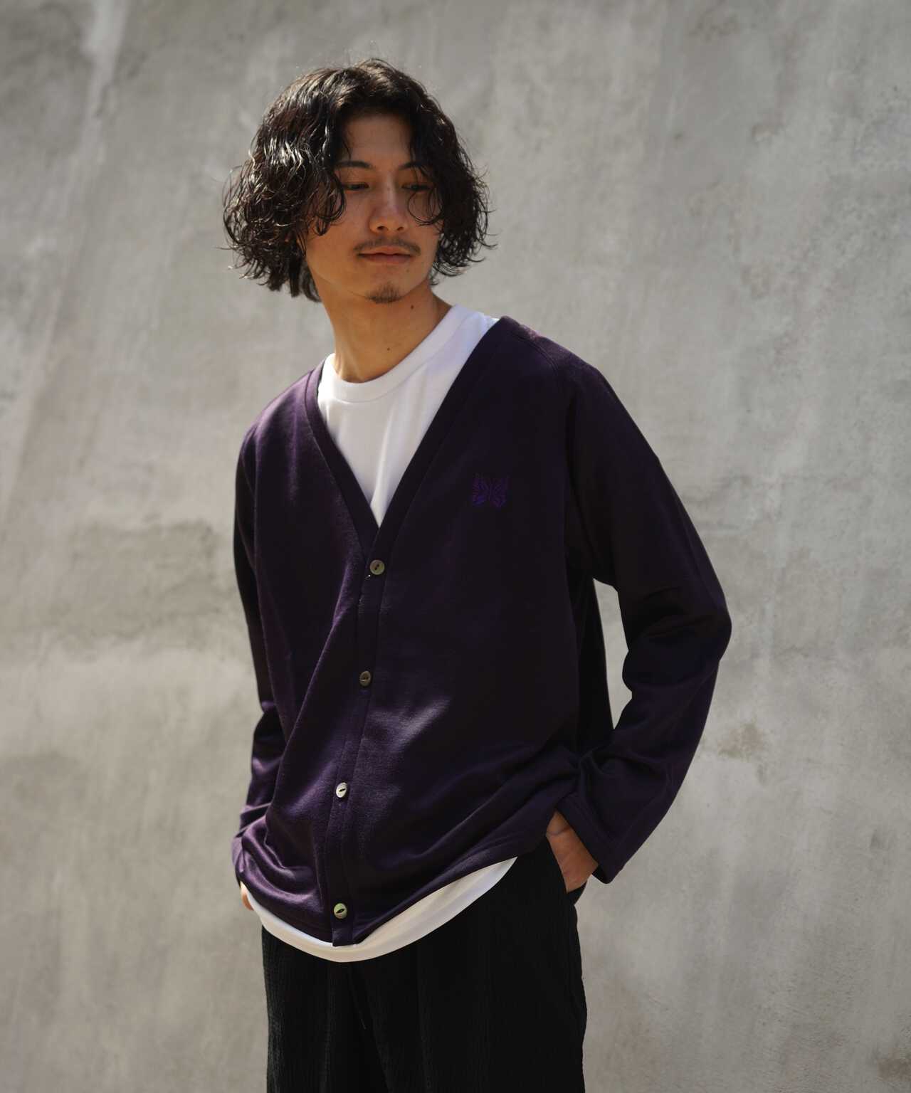 NEEDLES/ニードルス/V Neck Cardigan C/PE Bright Jersey/Vネック 