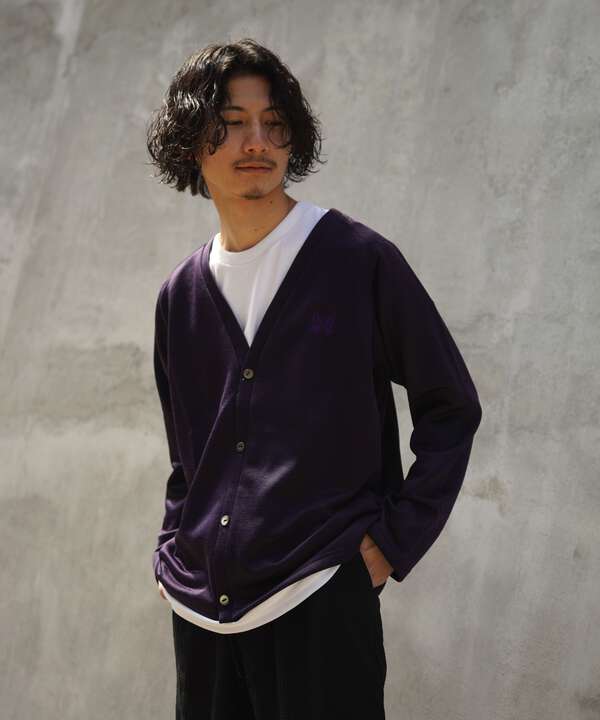 NEEDLES/ニードルス/V Neck Cardigan C/PE Bright Jersey/Vネックカーディガン