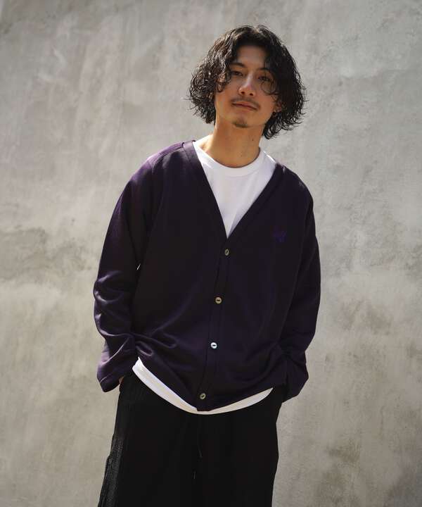 NEEDLES/ニードルス/V Neck Cardigan C/PE Bright Jersey/Vネック