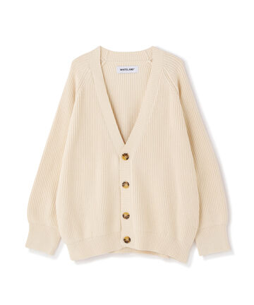 WHITELAND/ホワイトランド/RIB CARDIGAN/リブカーディガン