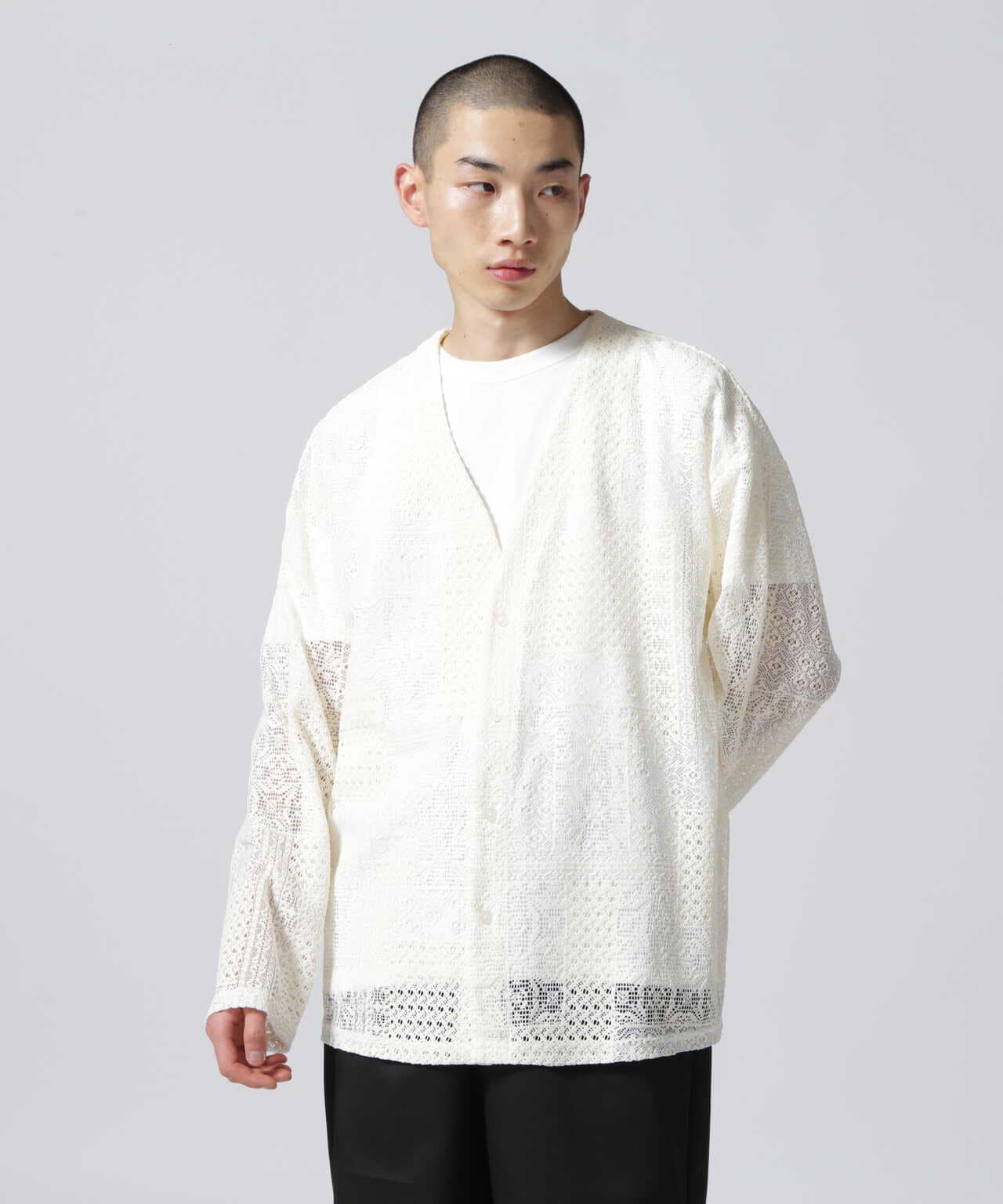 Dankeschon/ダンケシェーン/2TONE LACE CARDIGAN/2トーンレース