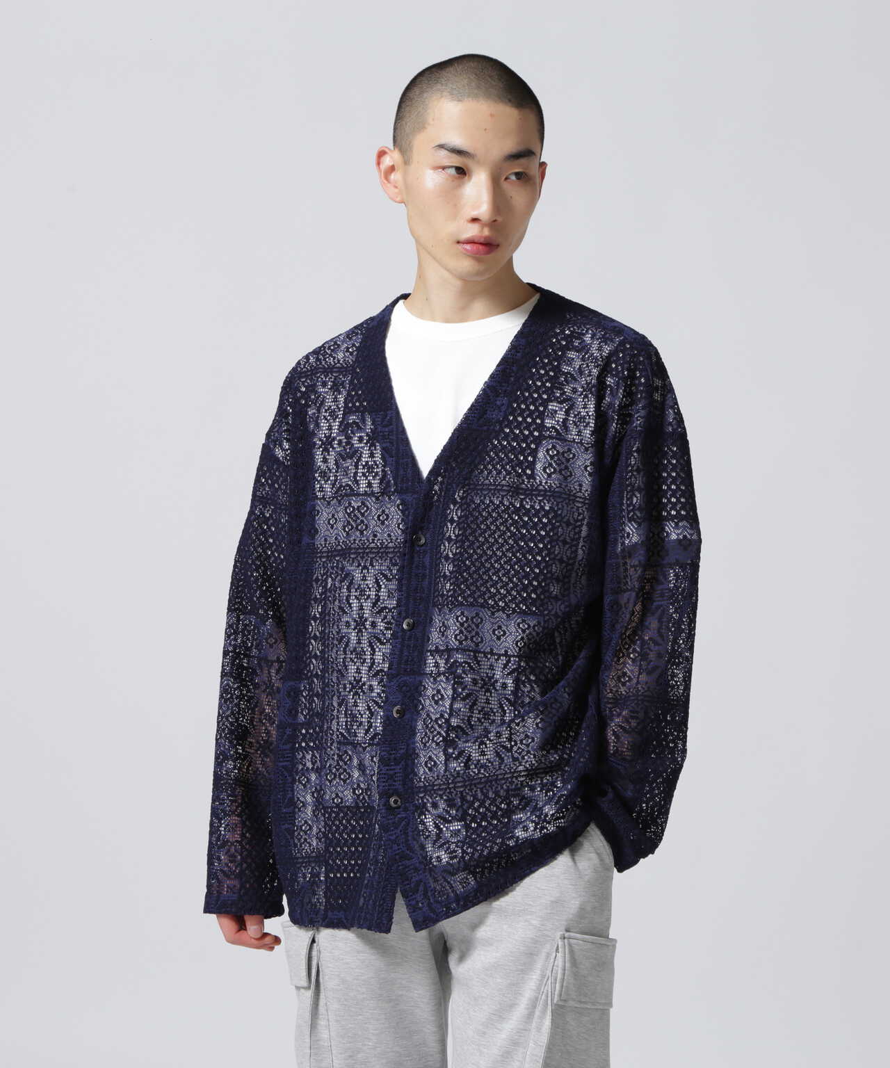 Dankeschon/ダンケシェーン/2TONE LACE CARDIGAN/2トーンレース