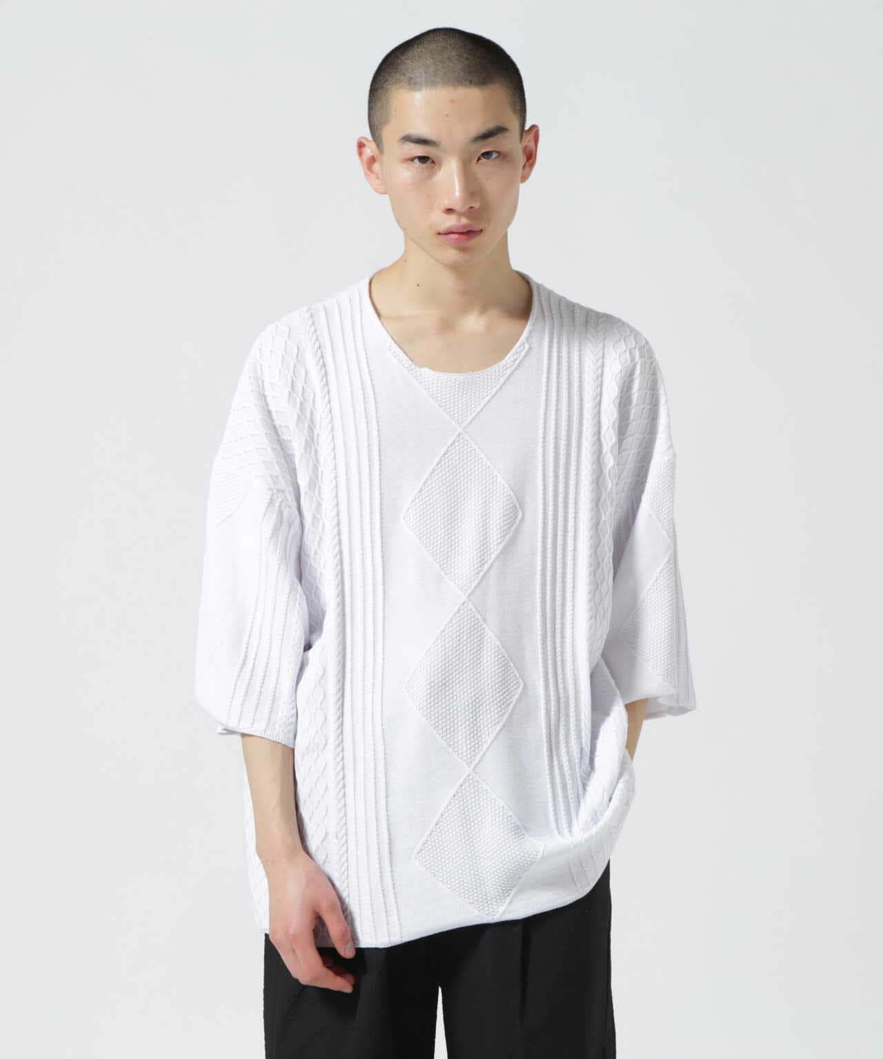 DankeSchon/ダンケシェーン/12GG ARAN KNIT S/S TEE/12ゲージアレン