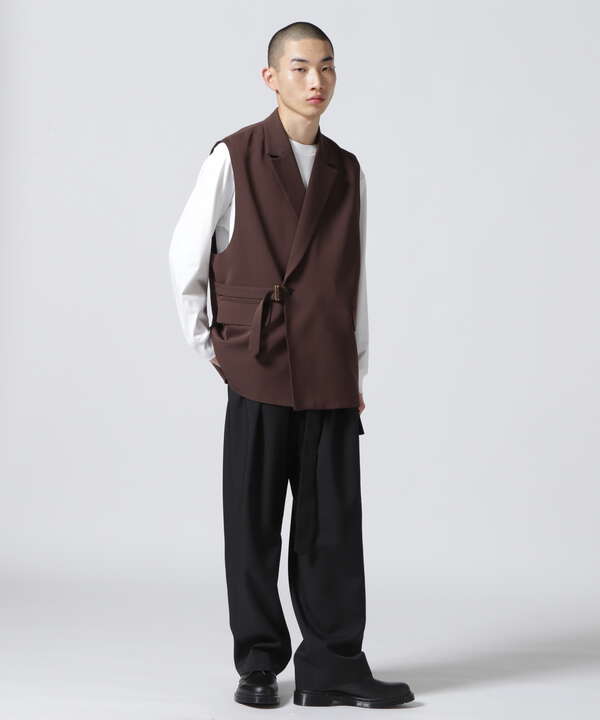 CULLNI/クルニ/Sleeveless Tie Locken Jacket/ノースリーブタイ 