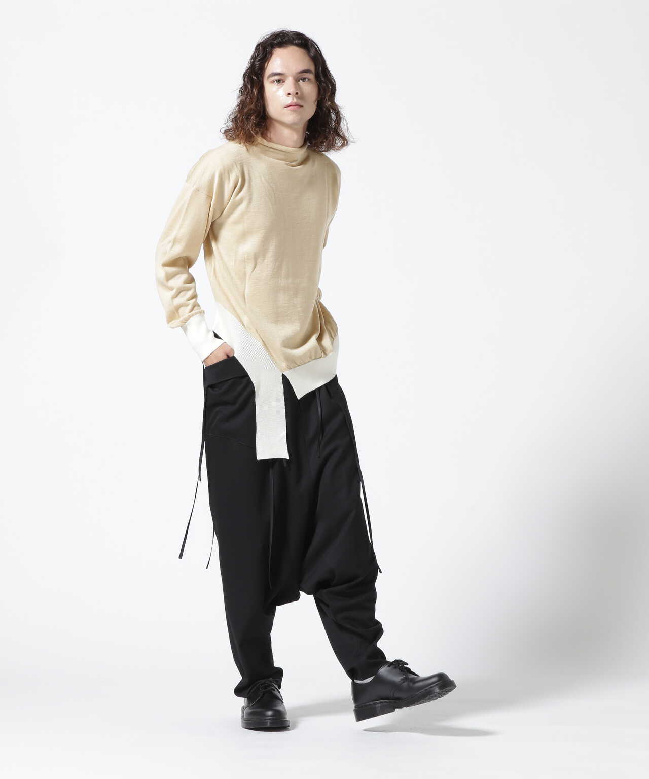 sulvam/サルバム/GABARDINE PIPING STARAIGHT PANTS/ギャバジン