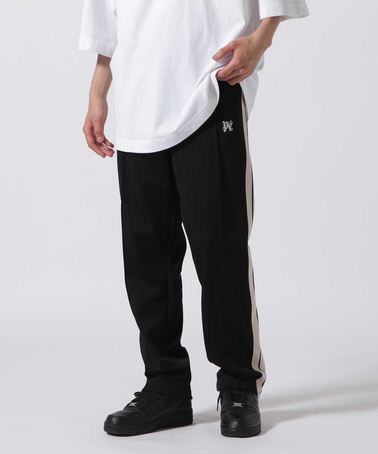 定番人気　adidas 00s ロゴ刺繍 3ライン 黒×白 トラックパンツ