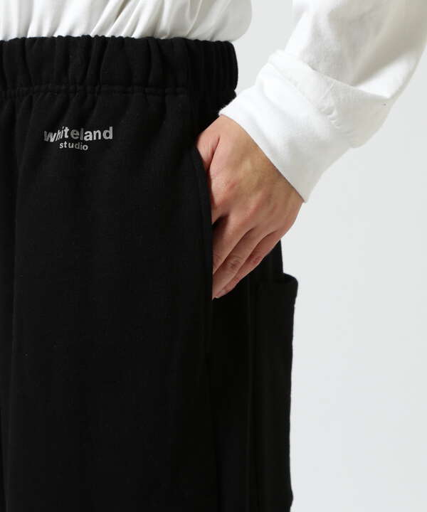 WHITELAND/ホワイトランド/REFLECTOR LOGO WIDE SWEAT PANTS/リフレクターロゴワイドスウェットパンツ