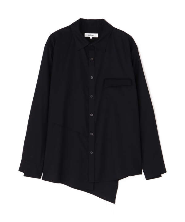 sulvam/サルバム/BODY OVERLAP STAND COLLAR SHIRT