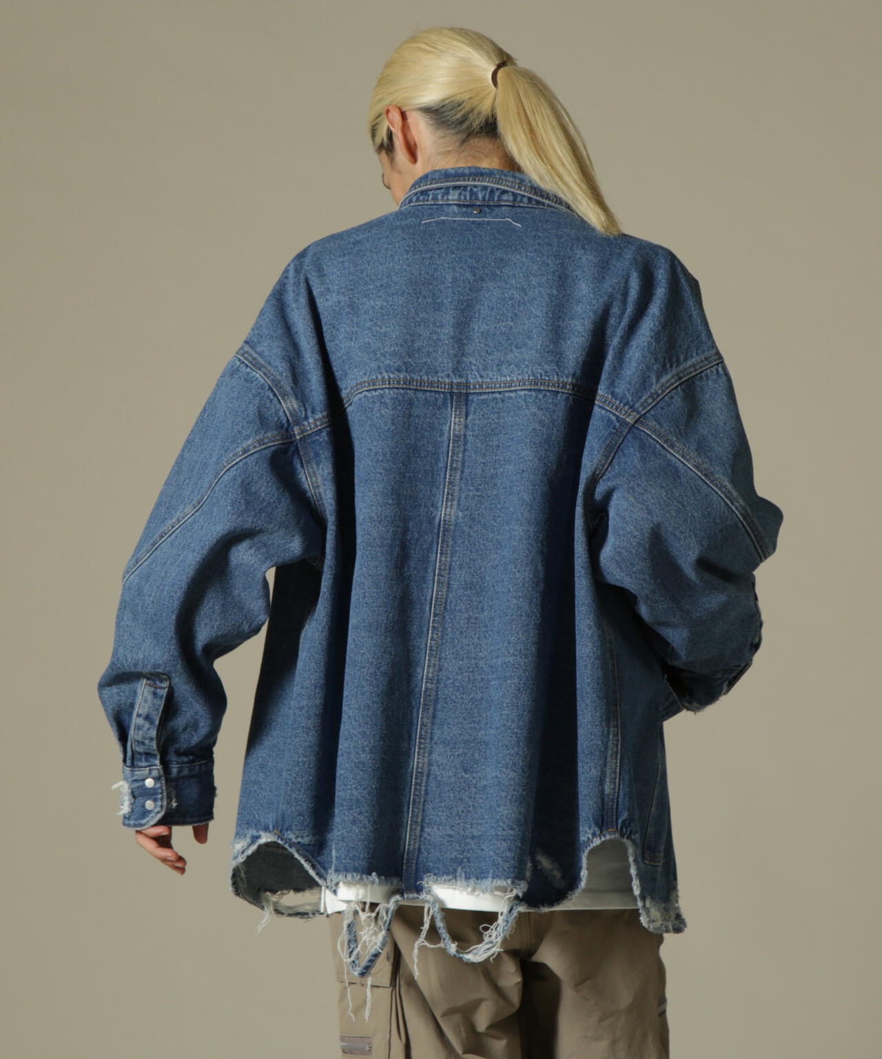 DankeSchon/ダンケシェーン/PREMIUM DENIM OVERSIZE DAMEGE SHIRTS