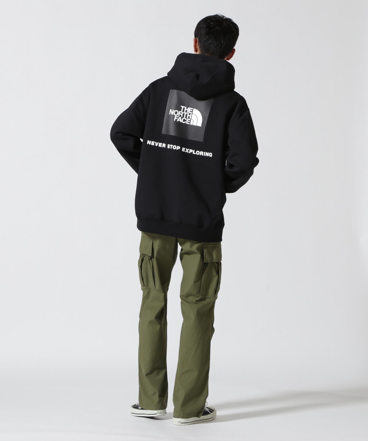 限定SALE安いTHE NORTH FACE バックスクエアロゴフーディサイドリブ L 美品 トップス