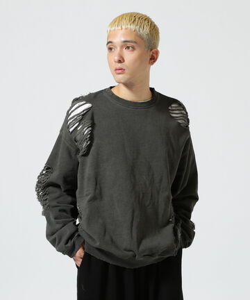 WHITELAND/ホワイトランド/DAMEGE WIDE SWEAT/ダメージワイドスウェット