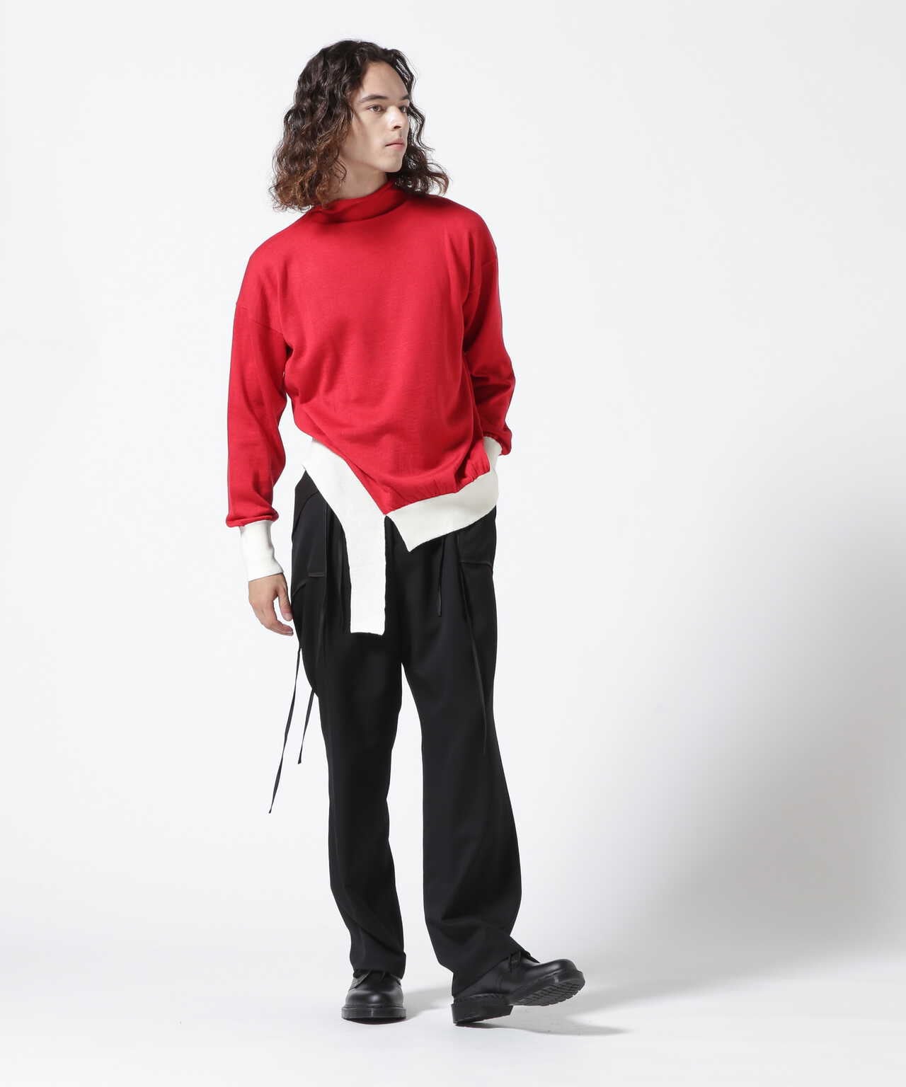 sulvam/サルバム/HIGH NECK RANDOM HEM KNIT/ハイネックランダムヘム