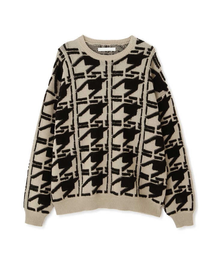 DankeSchon/ダンケシェーン/PREMIUM COTTON CHIDORI CREWNECK KNIT/千鳥クルーネックニット