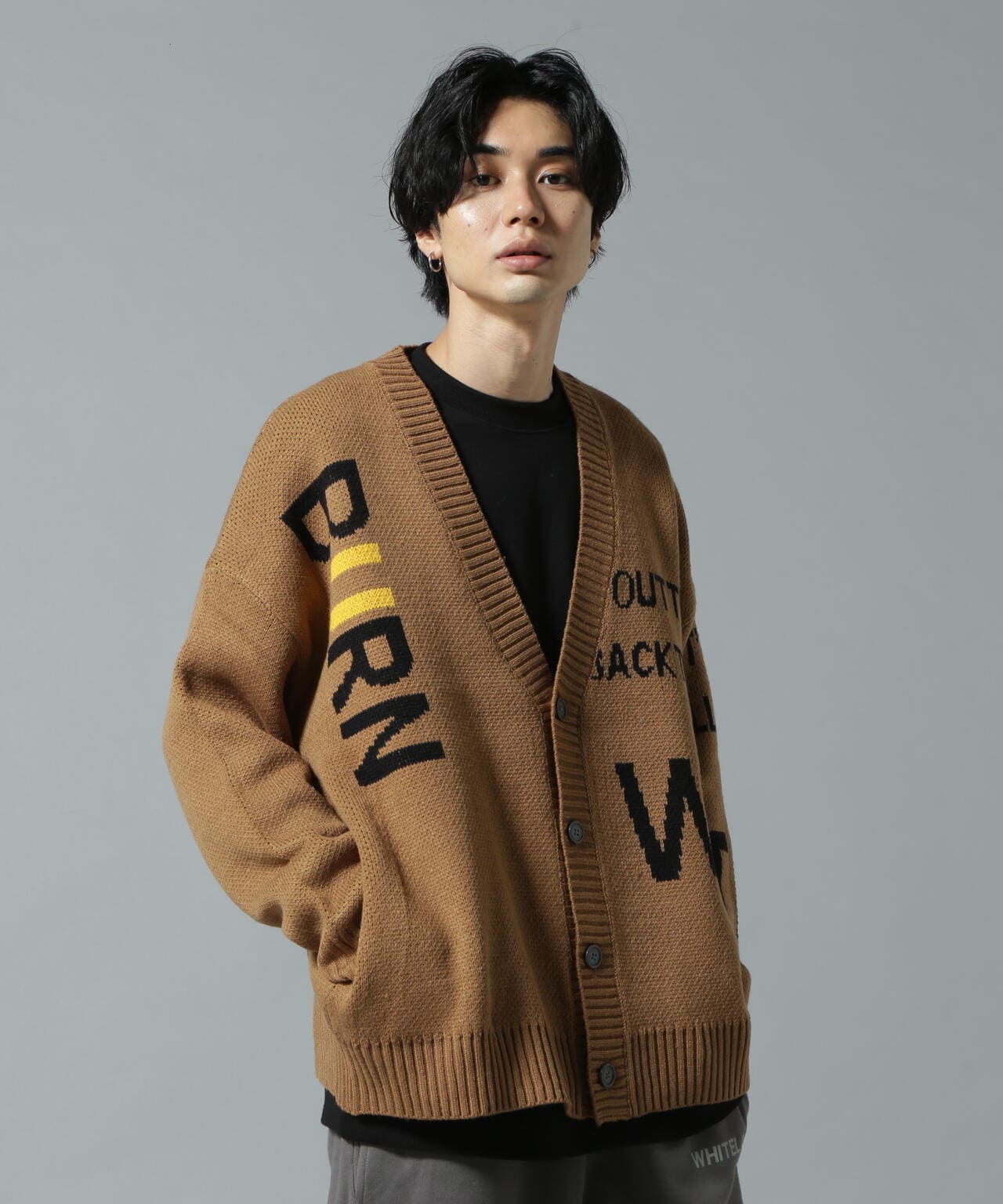 【WEB&DEPOT限定】WHITELAND/ホワイトランド/LOGO CARDIGAN