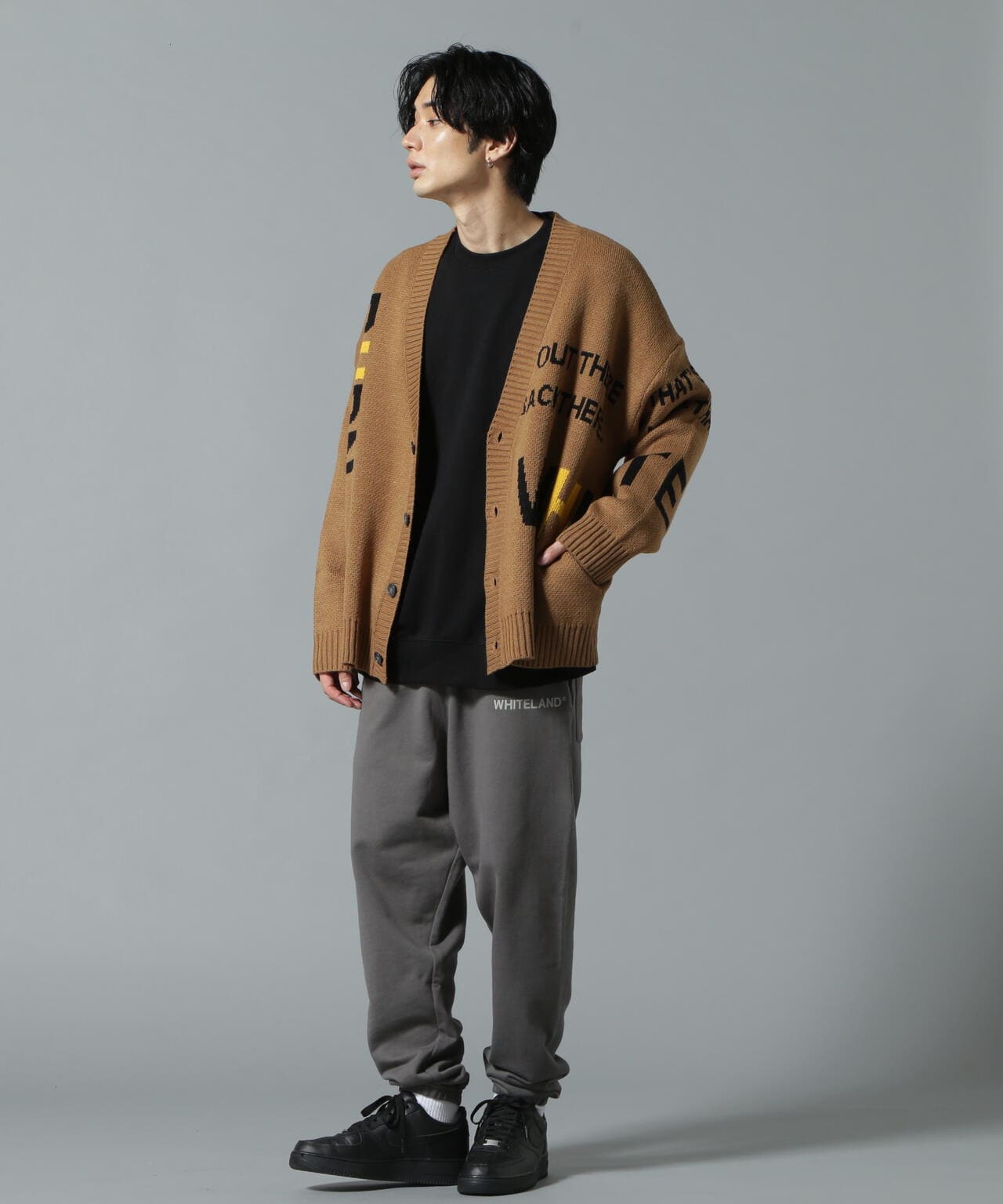 【WEB&DEPOT限定】WHITELAND/ホワイトランド/LOGO CARDIGAN