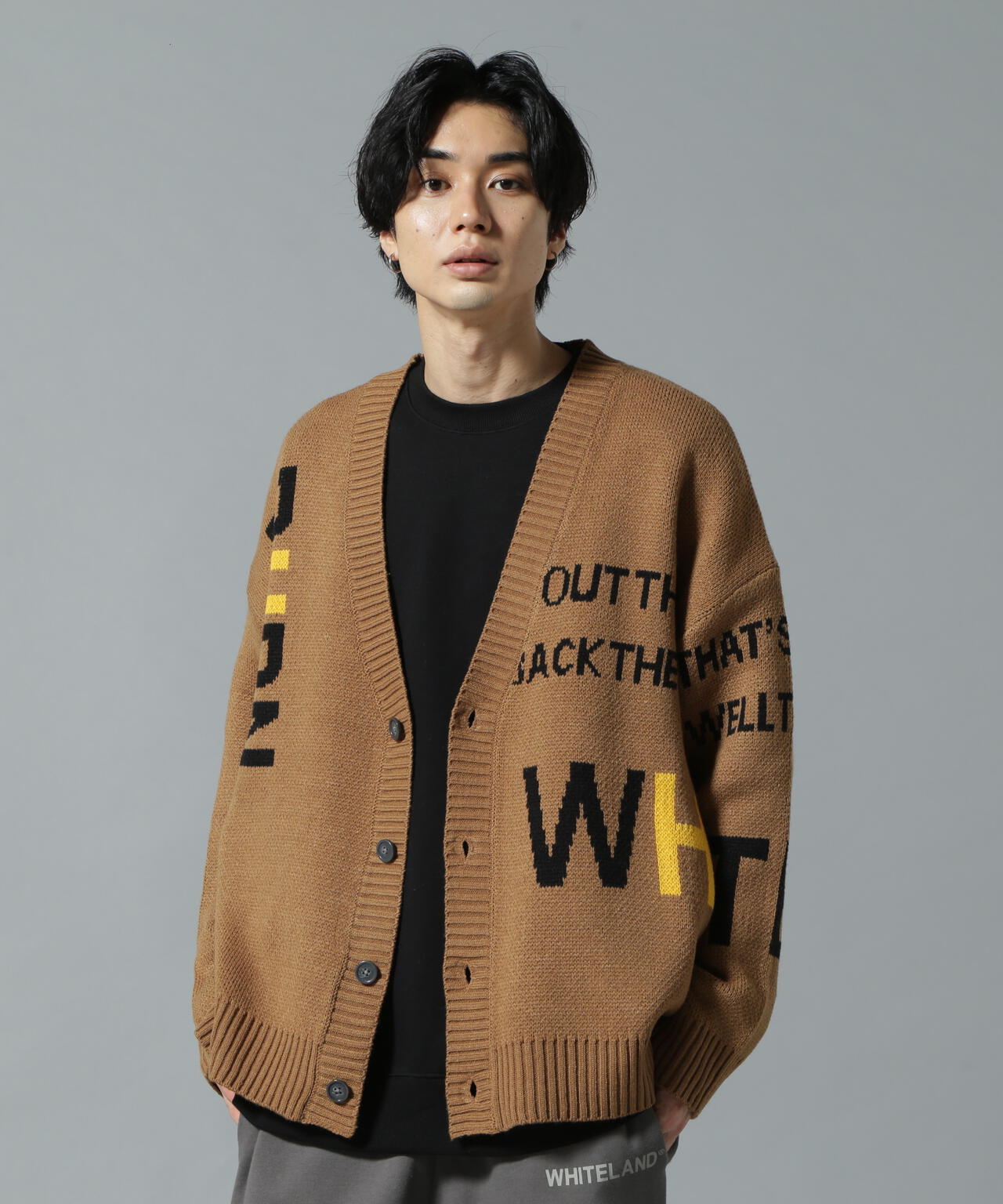 【WEB&DEPOT限定】WHITELAND/ホワイトランド/LOGO CARDIGAN