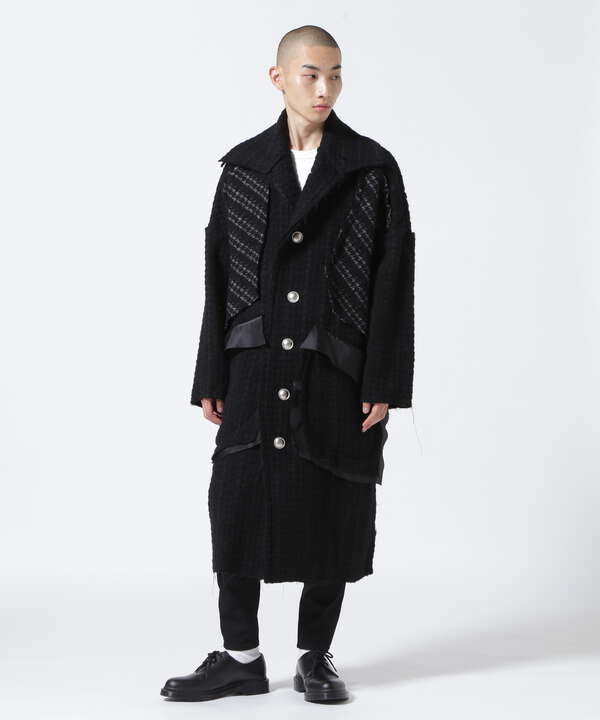 sulvam/サルバム/HOUNDSTOOTH OVER COAT/ハンドステッチオーバーコート