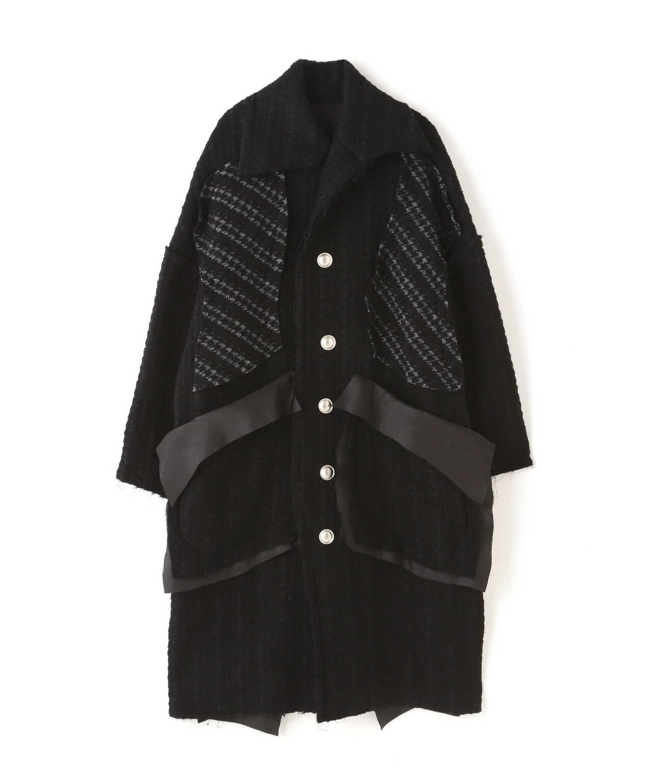 sulvam/サルバム/HOUNDSTOOTH OVER COAT/ハンドステッチオーバーコート