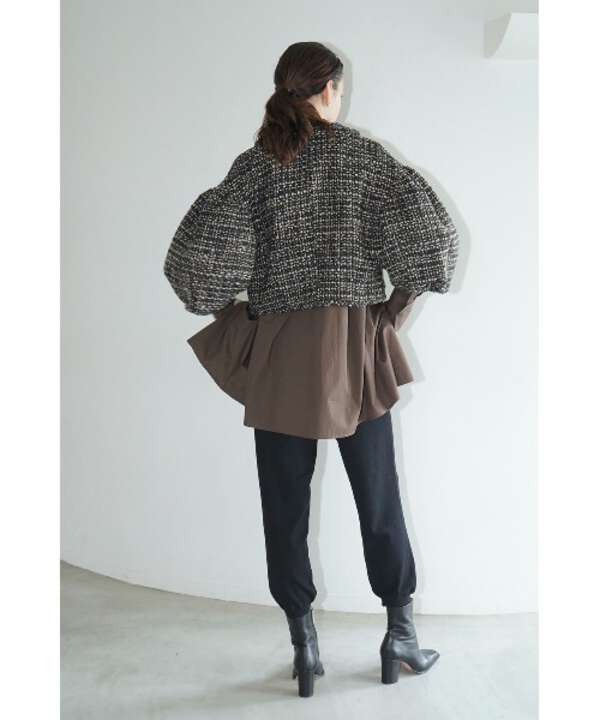 CLANE/クラネ/MIX TWEED PUFF SLEEVE JACKET