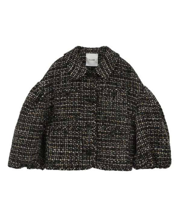 CLANE/クラネ/MIX TWEED PUFF SLEEVE JACKET