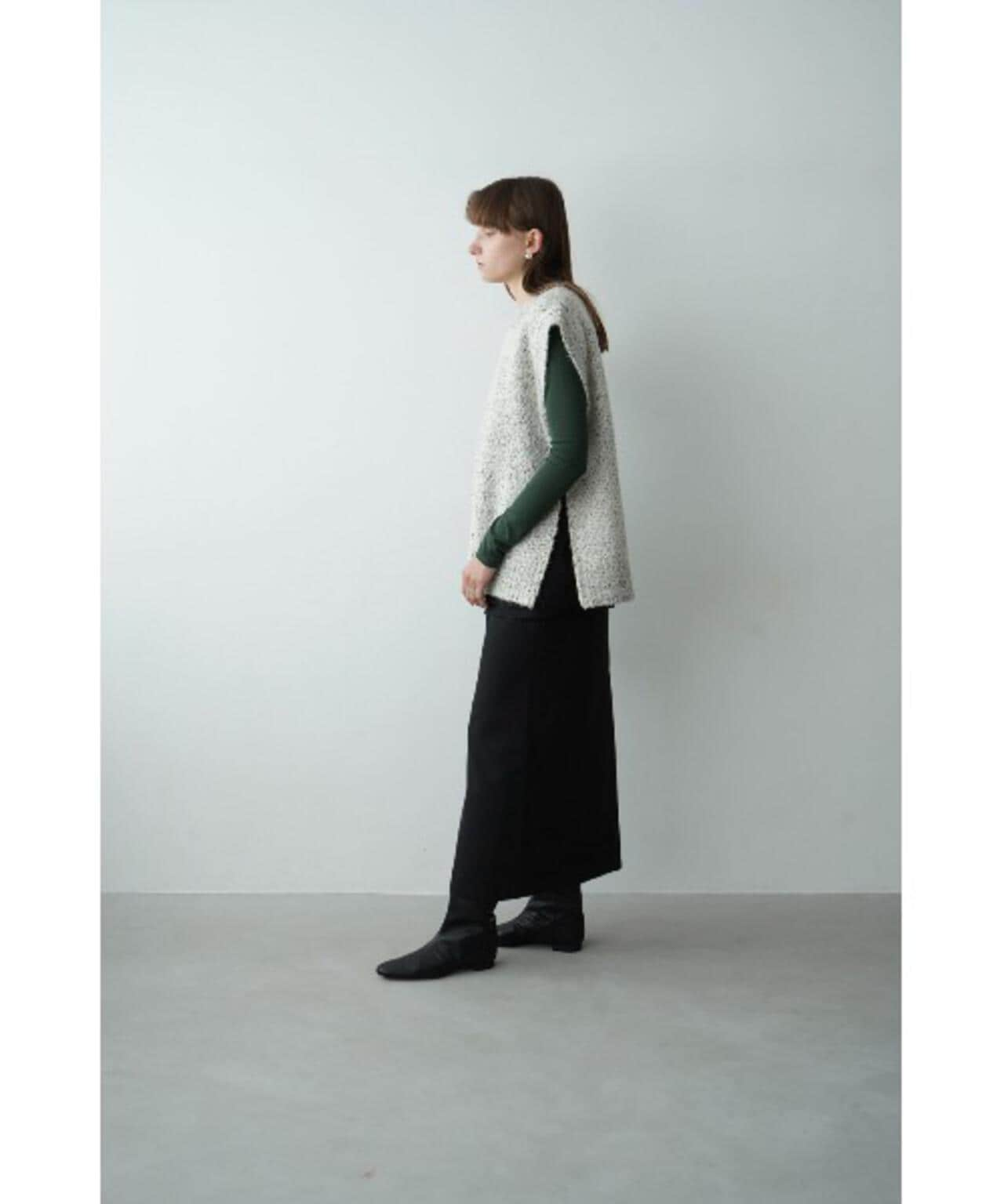 CLANE/クラネ/SIDE ZIP TWEED KNIT VEST | LHP ( エルエイチピー