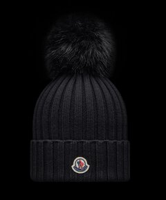 【新品】MONCLER モンクレール ダブルロゴ ニットキャップブリオッシュステッチ