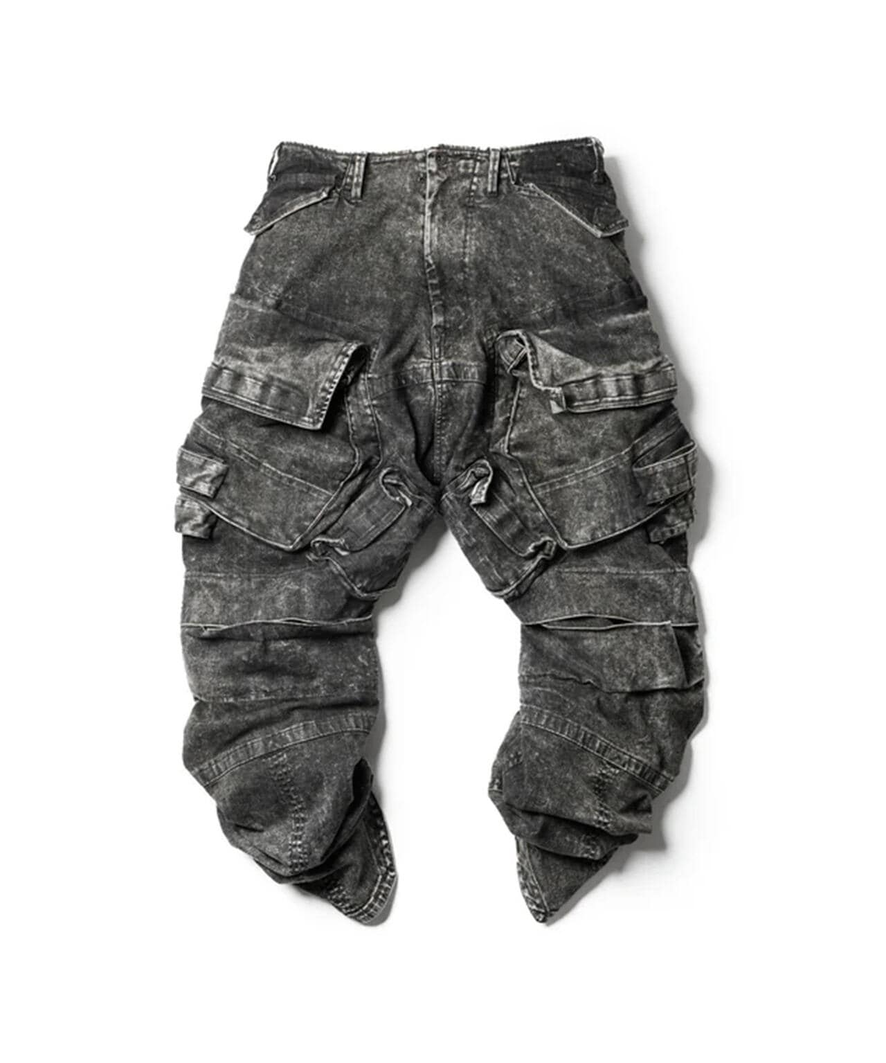 JULIUS/ユリウス/857PAM4-CH Gas mask denim wide cargo pants