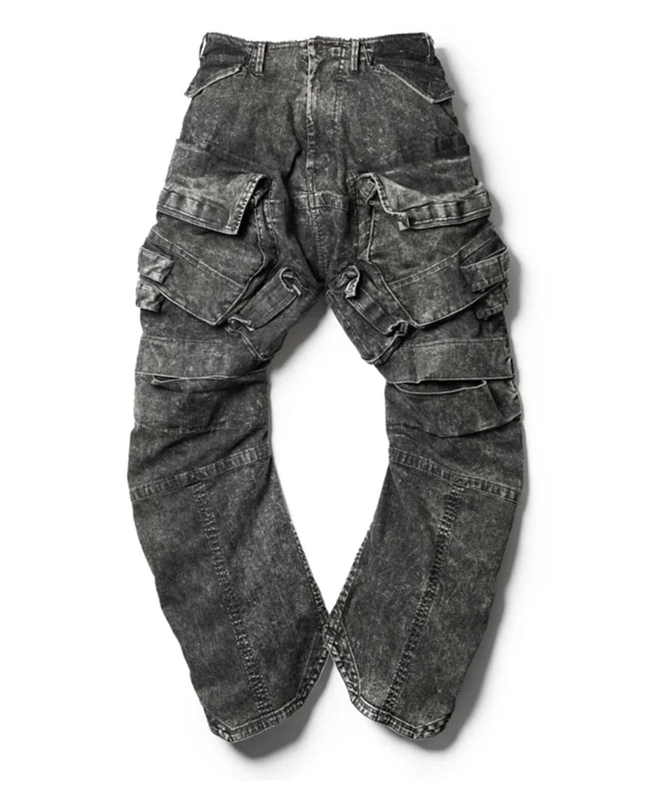 JULIUS/ユリウス/857PAM4-CH Gas mask denim wide cargo pants