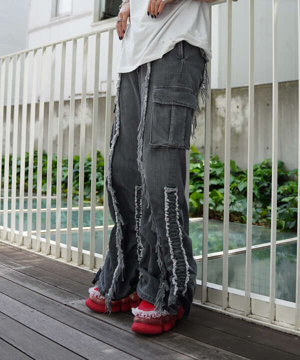 rurumu:/ルルムウ/【LHP Exclusive】drawstring "black" denim pants