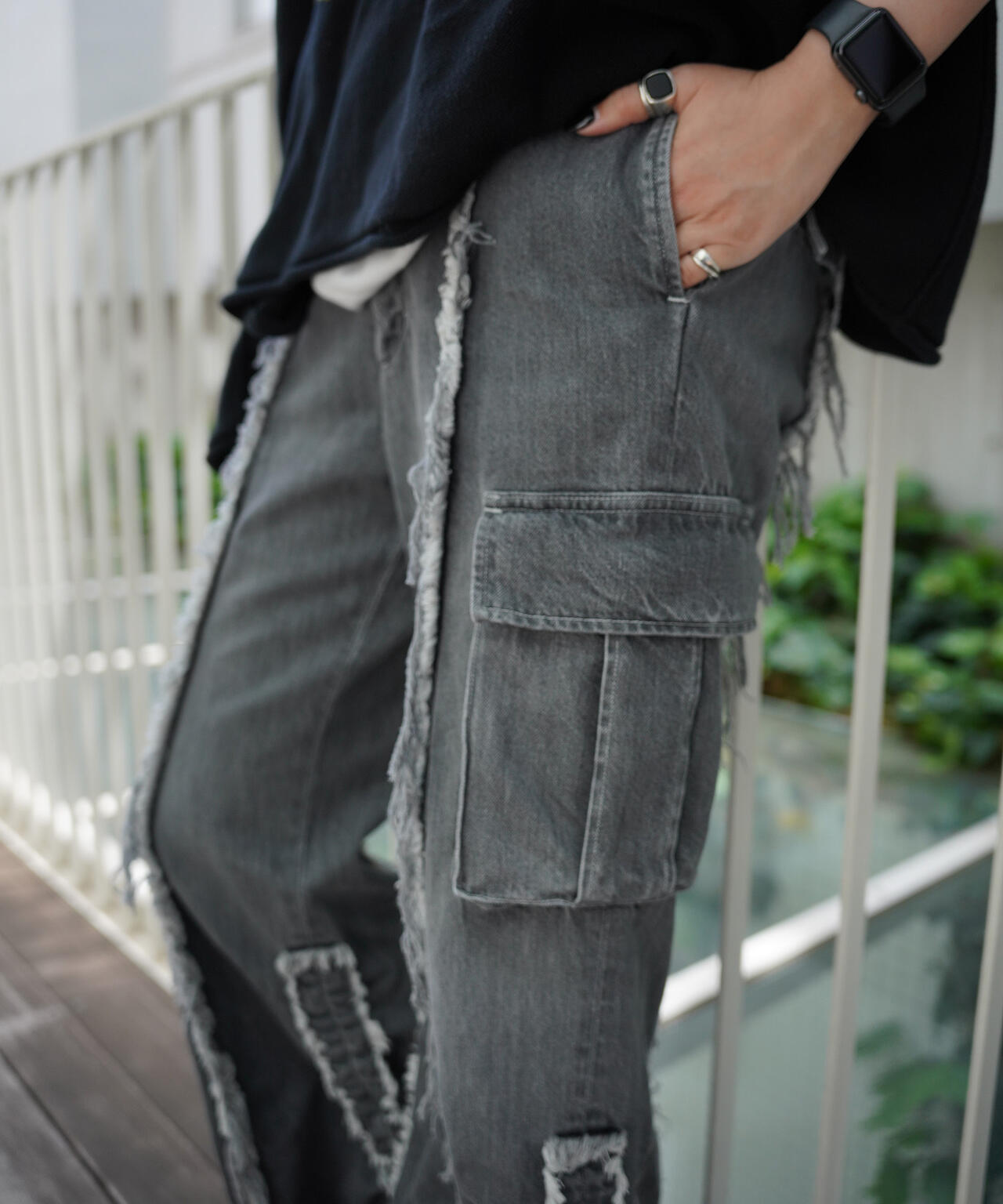 rurumu:/ルルムウ/【LHP Exclusive】drawstring "black" denim pants