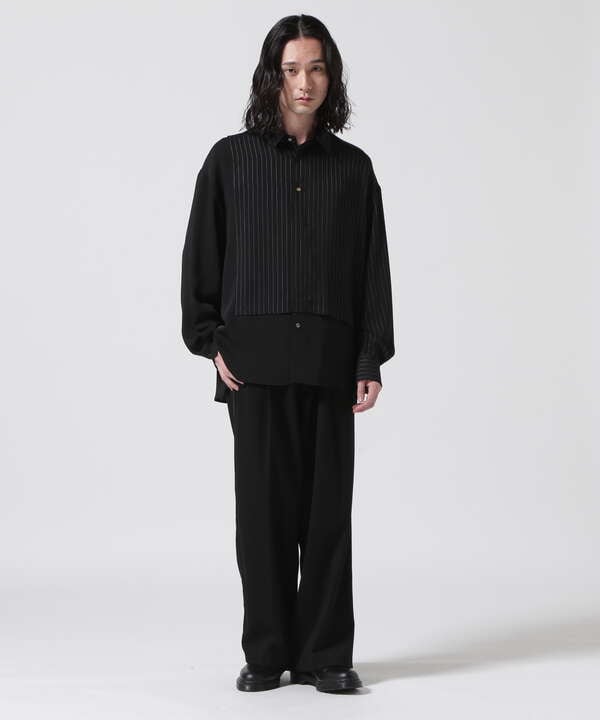 CULLNI/クルニ/Double Cloth Asymmetrical Stripe Shirt