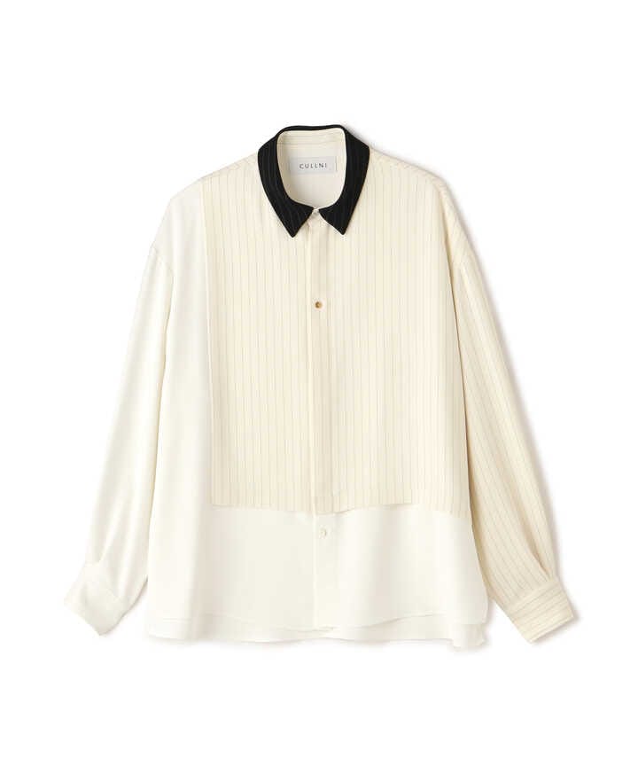 CULLNI/クルニ/Double Cloth Asymmetrical Stripe Shirt（7844120279 ...