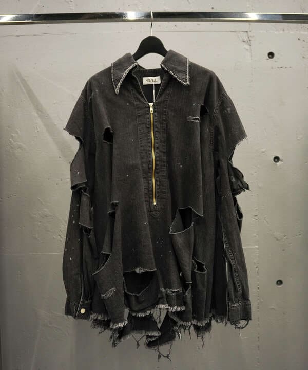 KIDILL/キディル/DESTROY PULLOVER DENIM SHIRT