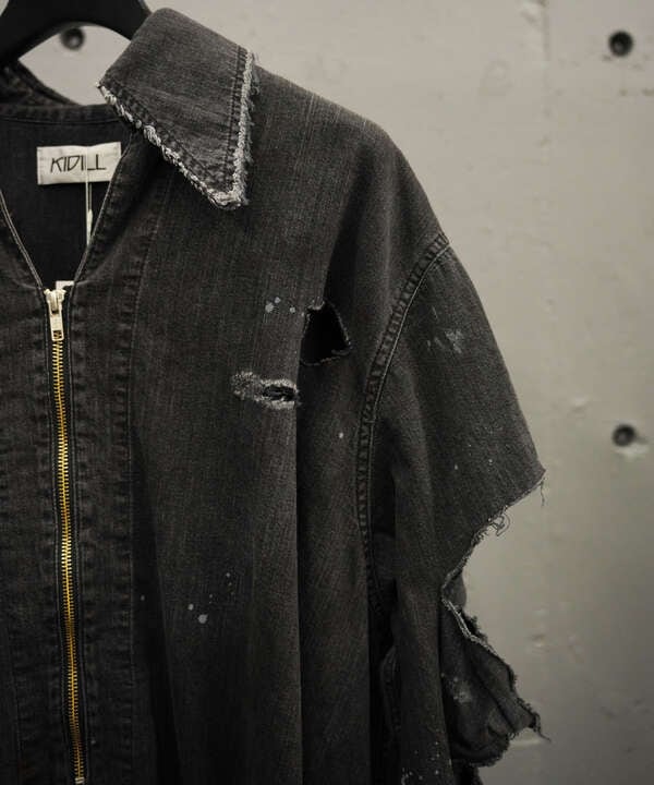 KIDILL/キディル/DESTROY PULLOVER DENIM SHIRT