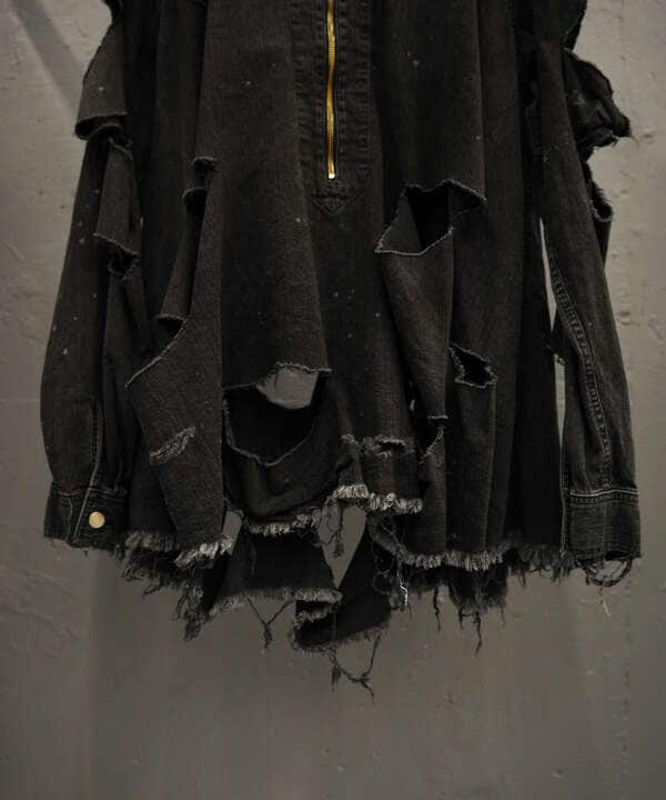 KIDILL/キディル/DESTROY PULLOVER DENIM SHIRT