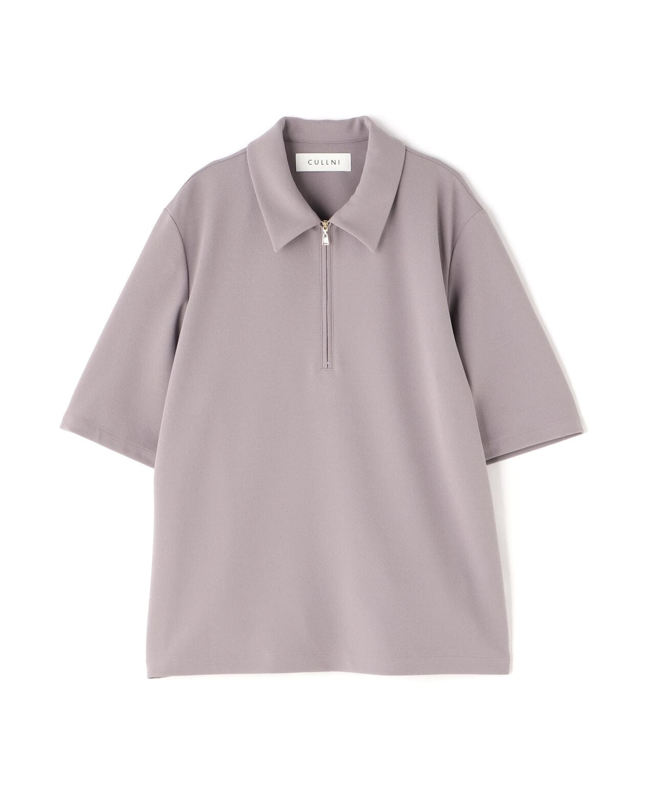 CULLNI/クルニ/Stretch Georgette Zip Up Polo Shirt