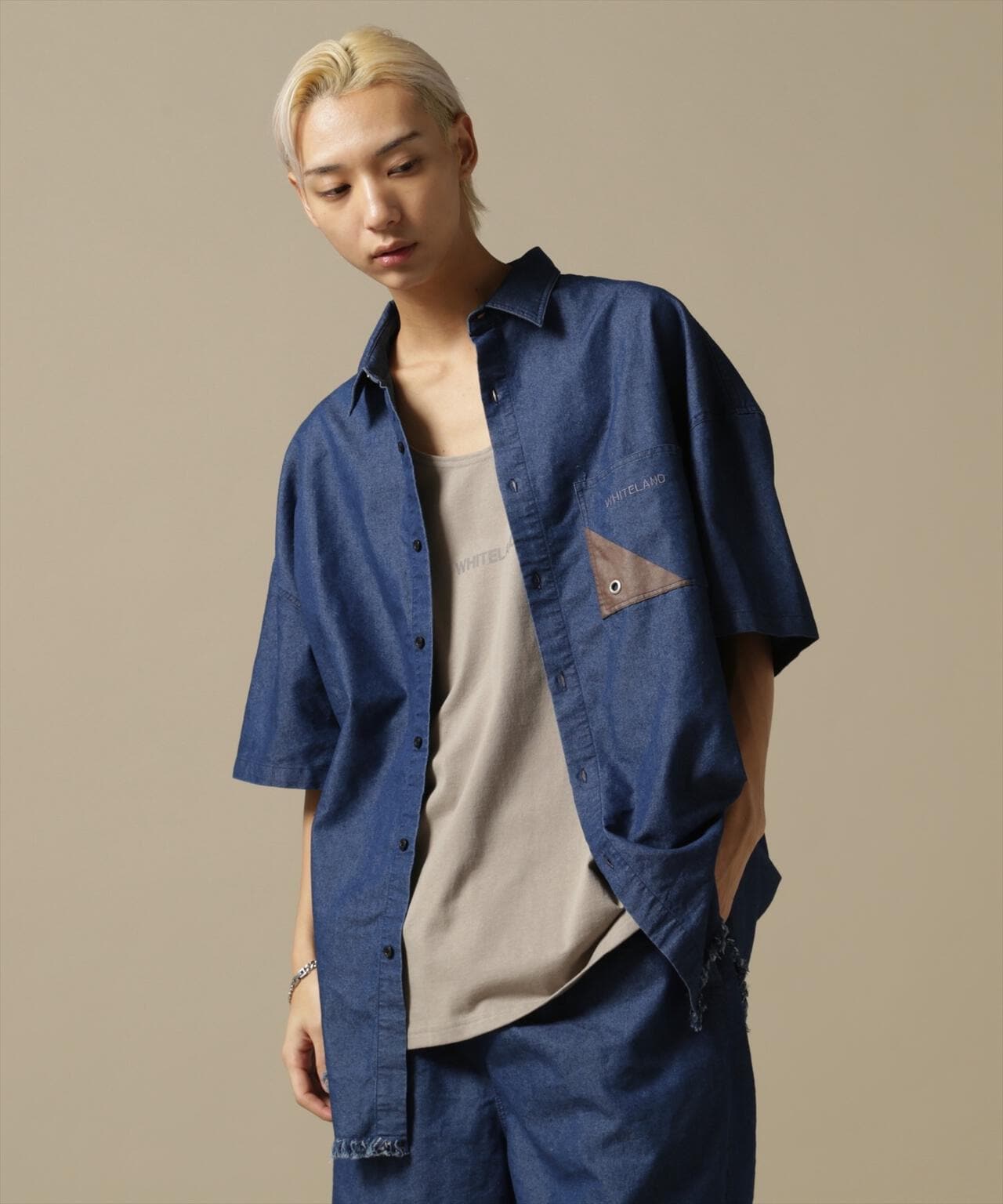 【WEB&DEPOT限定】WHITELAND/OWL/DENIM S/S SHIRT