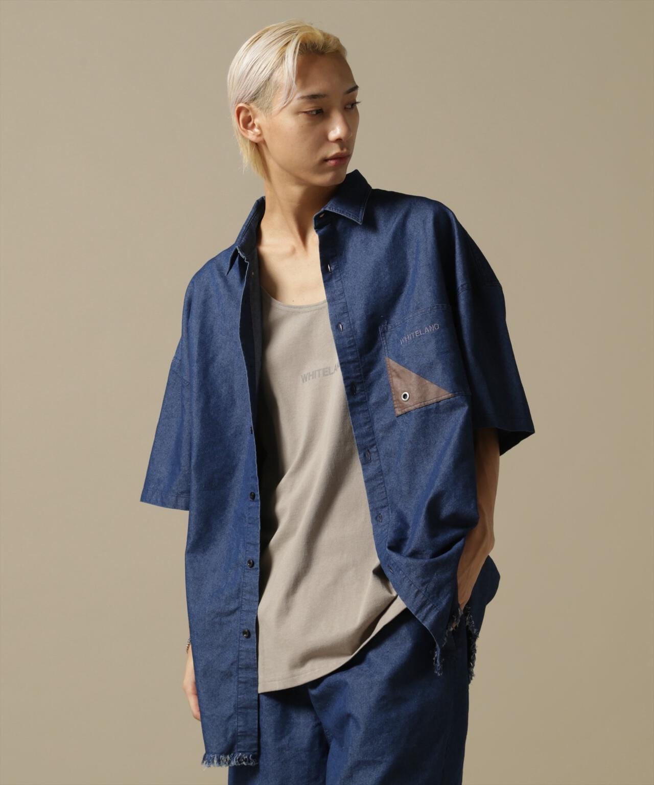 【WEB&DEPOT限定】WHITELAND/OWL/DENIM S/S SHIRT