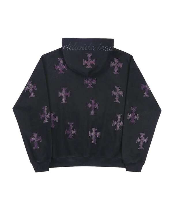 UNKNOWN LONDON/アンノウンロンドン/Black×Purple Rs Cross Zip Hoodie