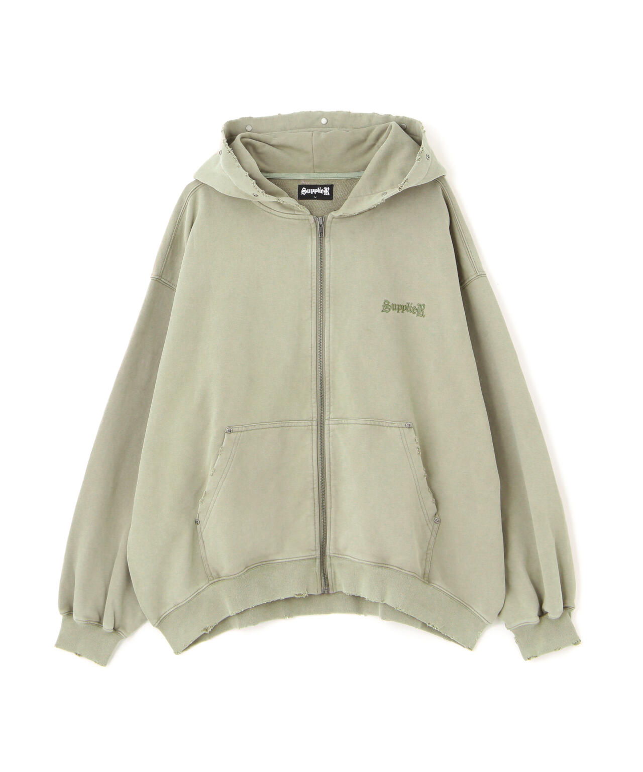 袖丈長袖完売品SUPPLIER/STUDS CROSS ZIP HOODIE BEIGE