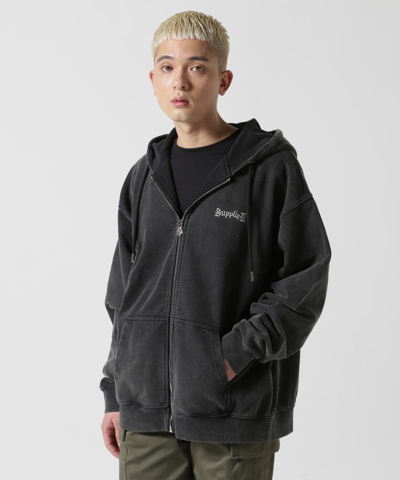 SUPPLIER新品未使用SUPPLIER CROSS ZIP HOODIE グレー Lサイズ