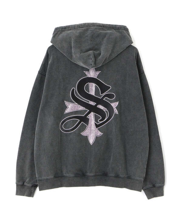 Supplier/EXCLUSIVE STUDS CROSS ZIP HOODIE PINK